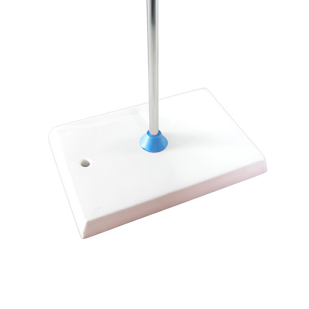 Ceramic Lab Stand Base 20x14cm, High Heat and Chemical Resistant, Non-Porous Ceramic Material.