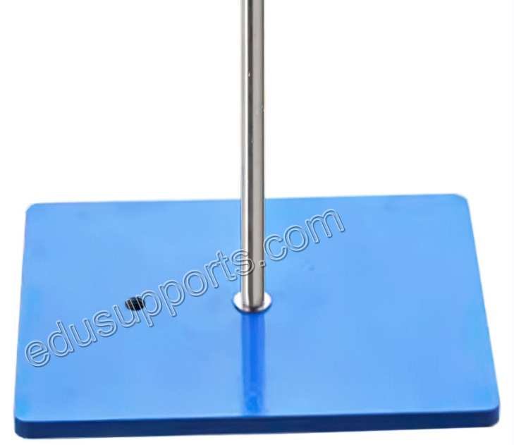 Lab Stand Support Ring Stand with 8x6 Inch Heavy Duty Iron Plate Base (4.55 lbs) and Dual 0.39 Inch Tapped Bushes.
