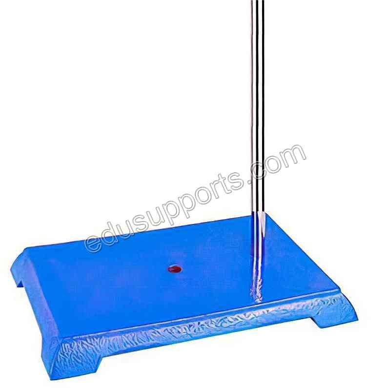 The complete Lab Stand Support Ring Stand featuring a massive 12x7 inch base for absolute stability in large-scale experiments.