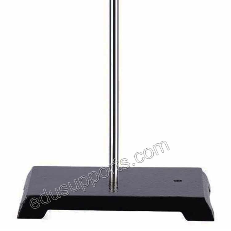 Lab Stand Support Ring Stand with massive 12x7 Inch Heavy Duty Cast Iron Base and Dual Tapped Bushes, premium Ripple Finish.