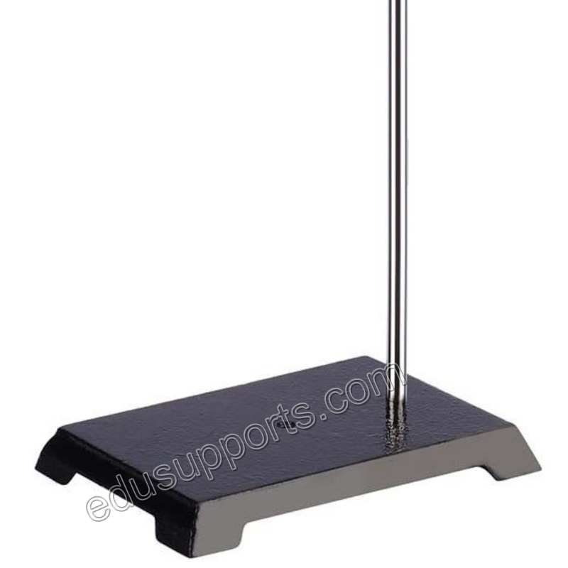 Lab Stand Support Ring Stand with 8x5 Inch Heavy Duty Cast Iron Base and Dual Tapped Bushes, unique Ripple Finish.