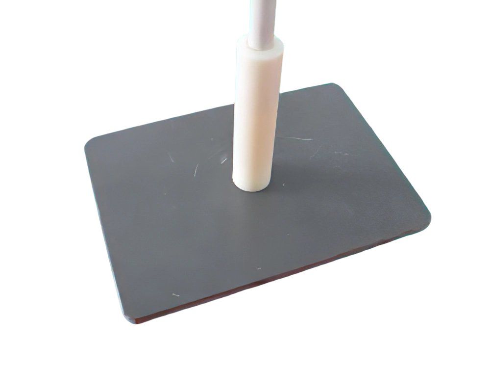 PVC Lab Stand Support with 22x16cm All-Plastic (PVC) Base, Grey Finish, High Acid and Alkali Resistance.