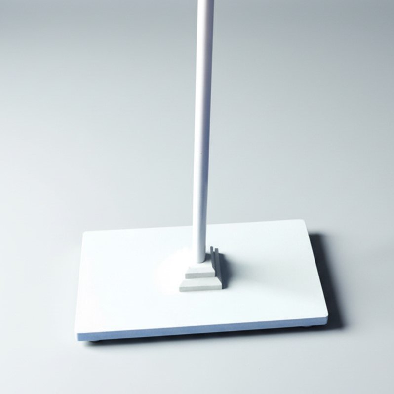 PVC Titration Stand with 30x15cm All-Plastic (PVC) Base, White Finish, High Acid and Alkali Resistance.
