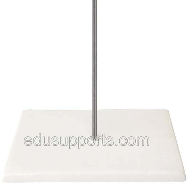 Retort Stand Ceramic Rectangular Base (11x6 Inch, 3.11 lbs) with 0.39 Inch Tapped Bush, highly corrosion-resistant.