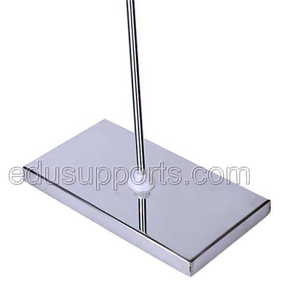 Retort Stand Steel Rectangular Base (11x5 Inch, 3.52 lbs) with Stainless Steel Panel and Cast Iron Base Bracket, 0.39 Inch Tapped Bush.