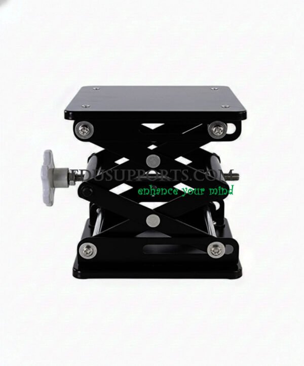 Large Labjack Professional Black Powder Coated Lab Jack – 250 x 250mm Heavy-Duty Lift ...