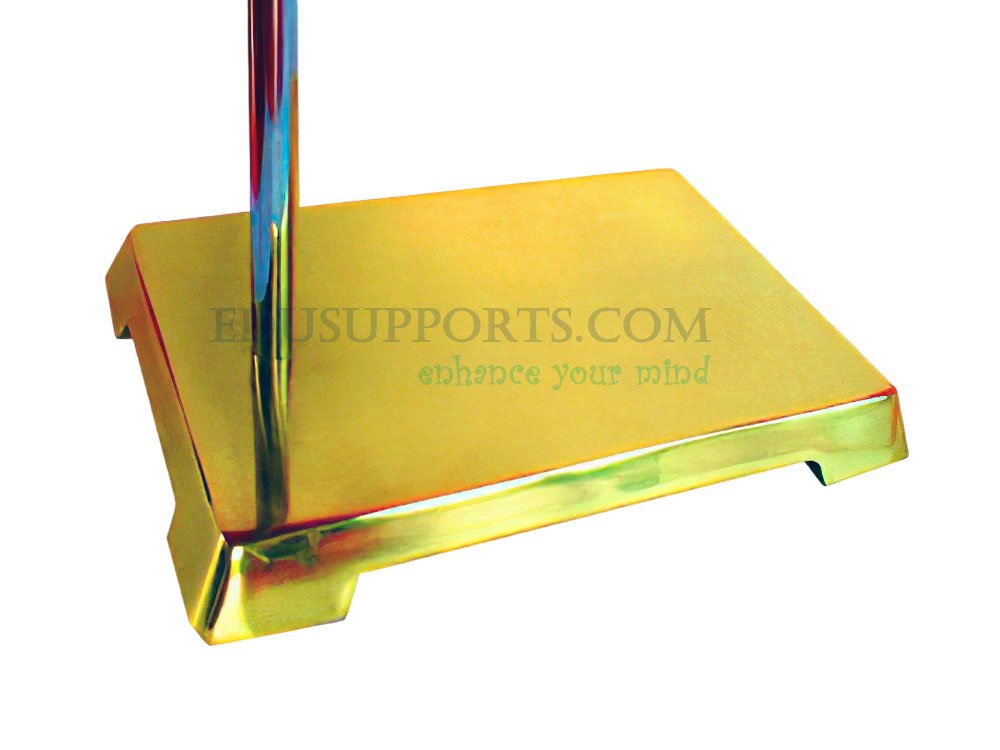 Copper Lab Stand Base 20x14cm, Precision Casting, 1kg Weight, with Stainless Steel Rod for specialized lab work.