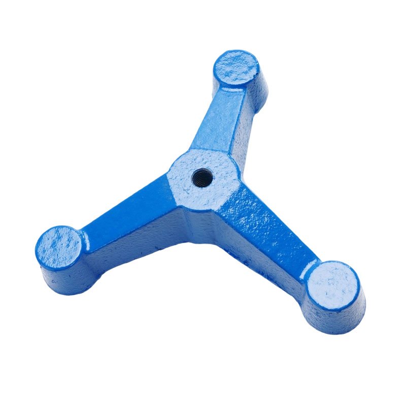 Triangular Tripod Retort Base 150mm x 150mm Heavy Duty Cast Iron Blue