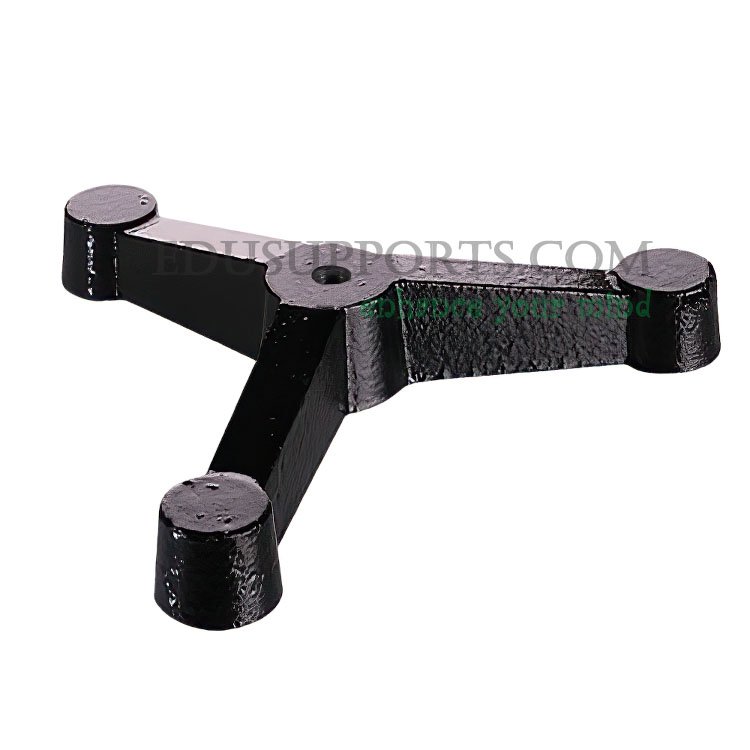 Triangular Tripod Retort Base Black 233mm x 233mm Heavy Duty Cast Iron