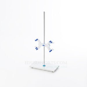 Complete marble titration stand series 60cm from Edusupports – plastic, iron, and aluminum butterfly clip options, marble base 280x140x13.5mm, steel rod 9.5mm
