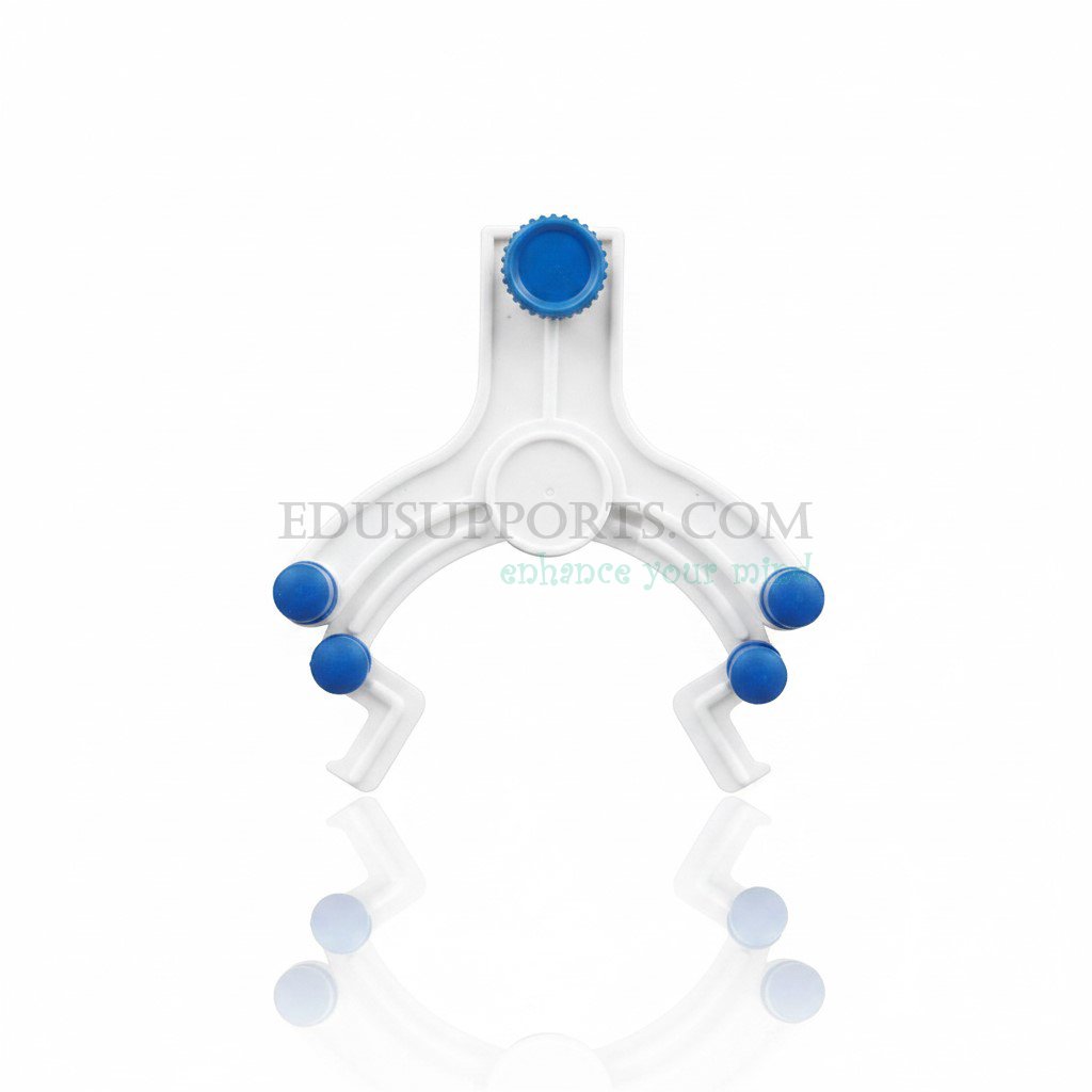 plastic-burette-clamp-single-sided.Plastic burette clamp single sided SKU 0207010180-05, max opening 30mm, total width 127mm, fits iron stand and titration stand