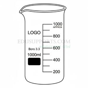 EduSupports Berzelius tall-form beaker with spout product photo – borosilicate glass with printed graduations