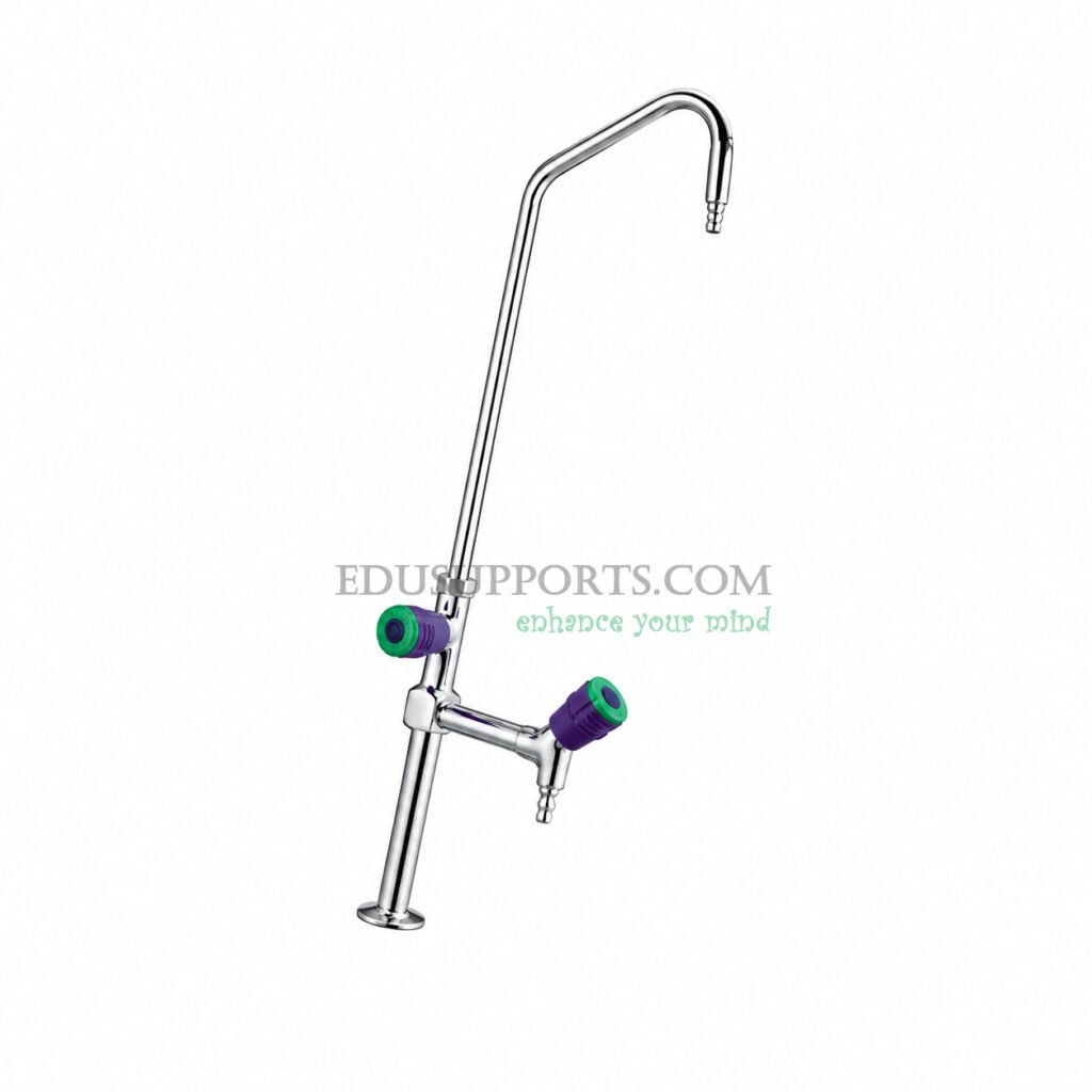 Dual-post laboratory faucet chrome plated angle spout pointed nozzle