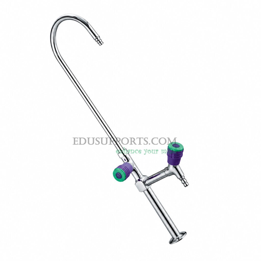 Dual-post laboratory faucet chrome plated gooseneck spout