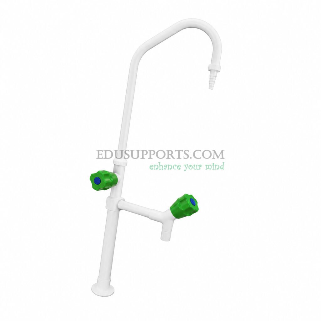 Dual-post laboratory faucet white epoxy angle spout high grade professional