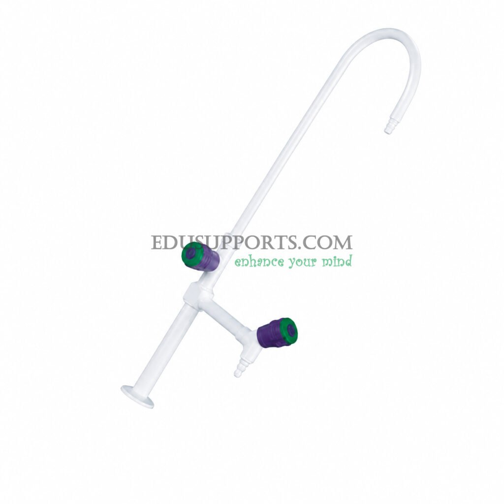 Dual-post laboratory faucet white epoxy gooseneck eco friendly
