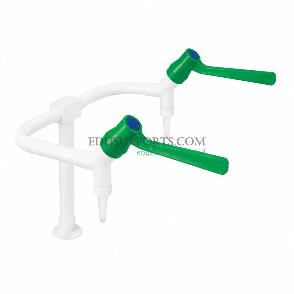Dual-post laboratory faucet white epoxy left hand operation design