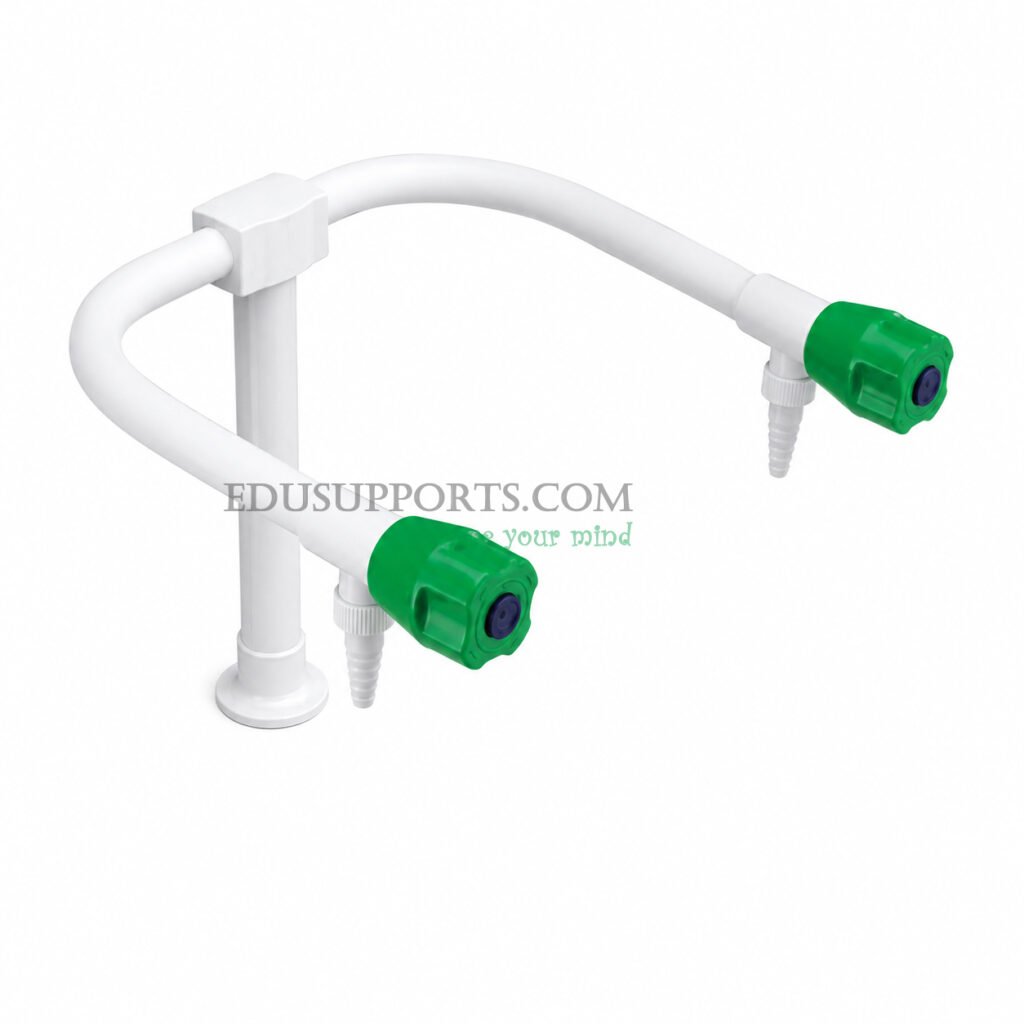 Dual-post laboratory faucet white epoxy standard high grade