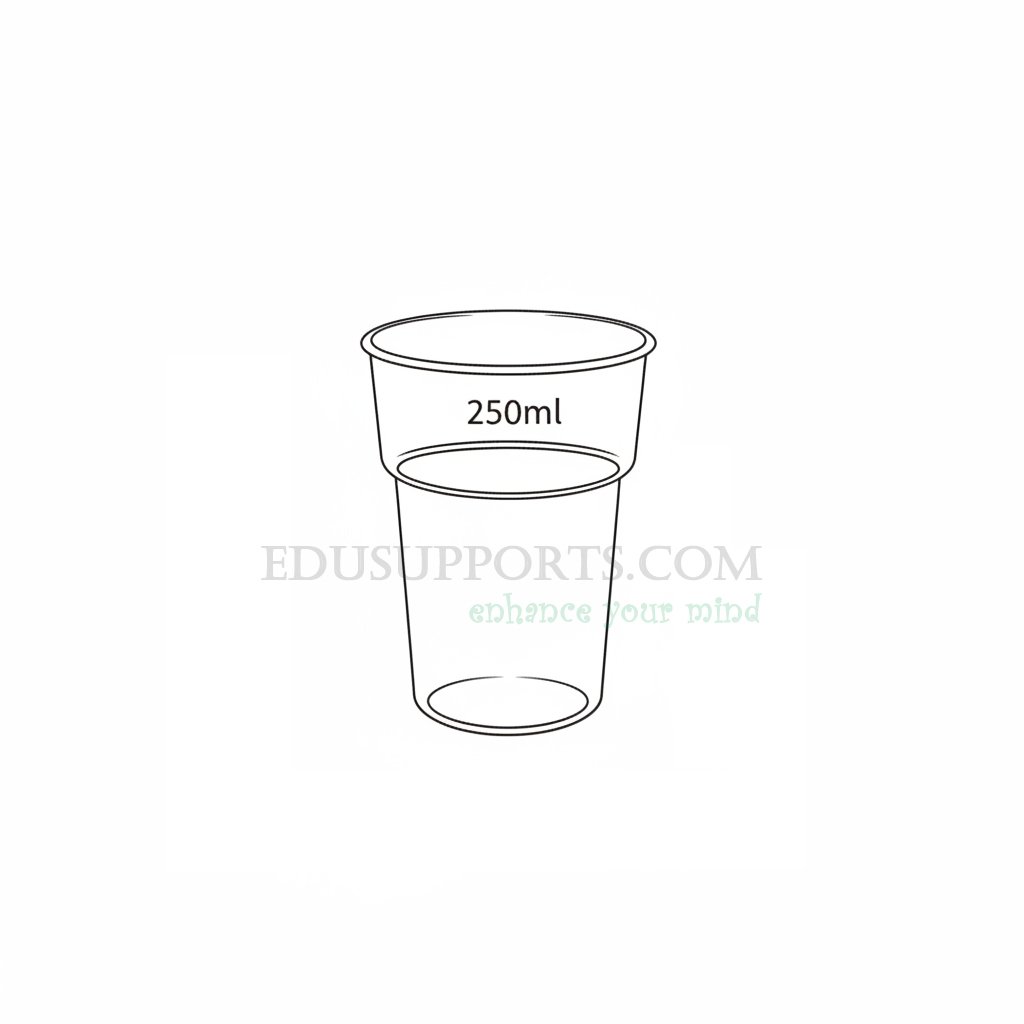Dyeing beaker with wide mouth product photo – EduSupports borosilicate glass inverted conical design for textile dye color analysis