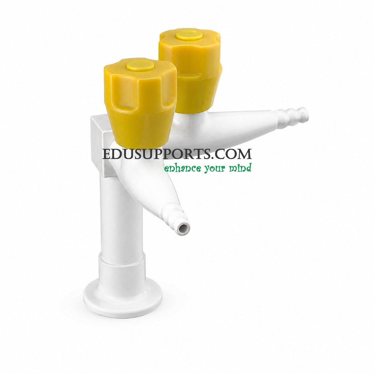 Laboratory gas valve dual outlet solid brass white epoxy two gas valve
