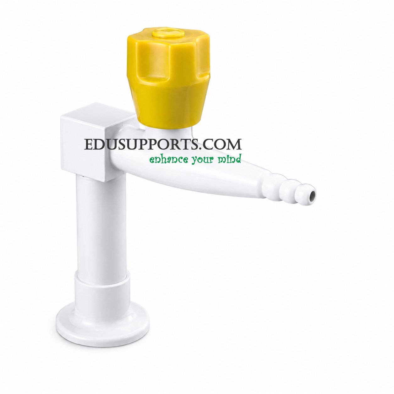 Laboratory gas valve single outlet solid brass white epoxy bent gooseneck for Bunsen burner