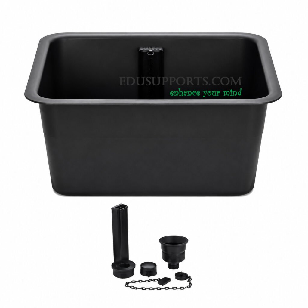 Laboratory PP medium sink black anti overflow and anti odor polypropylene lab sink