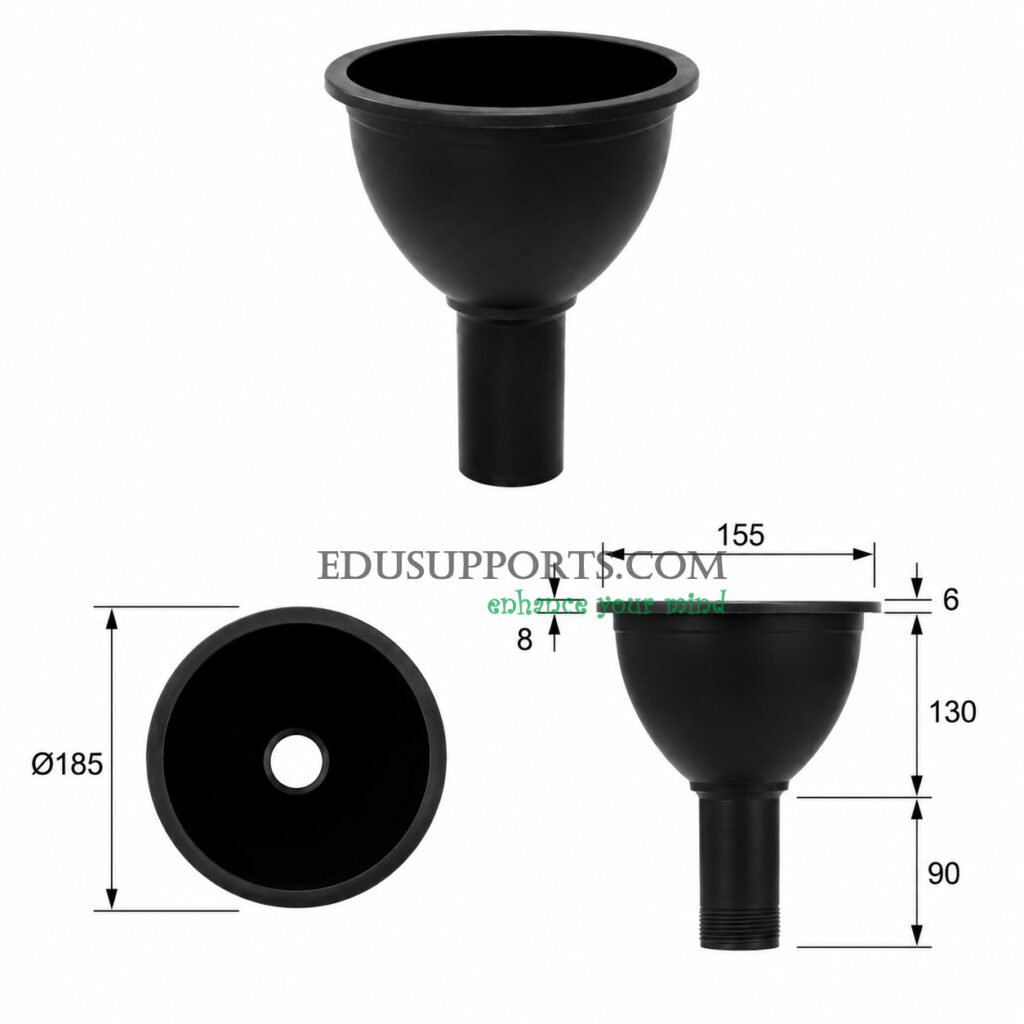 Laboratory PP small cup sink black polypropylene round sink larger size