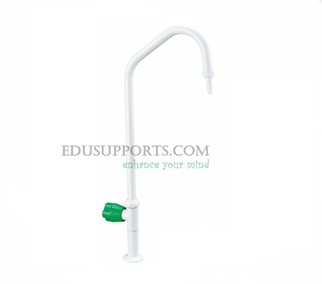 Single-post laboratory faucet angle pointed nozzle white epoxy high grade