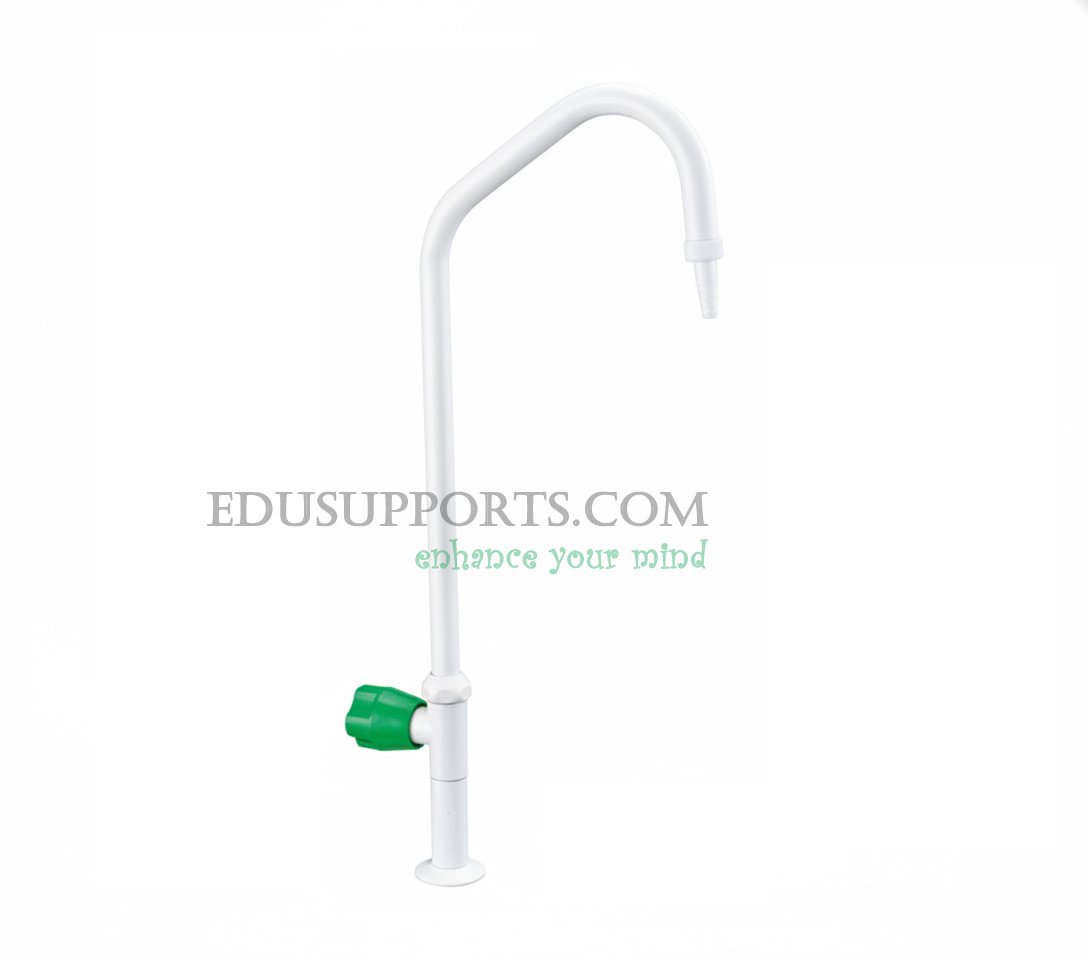 Single-post laboratory faucet angle pointed nozzle white epoxy high grade