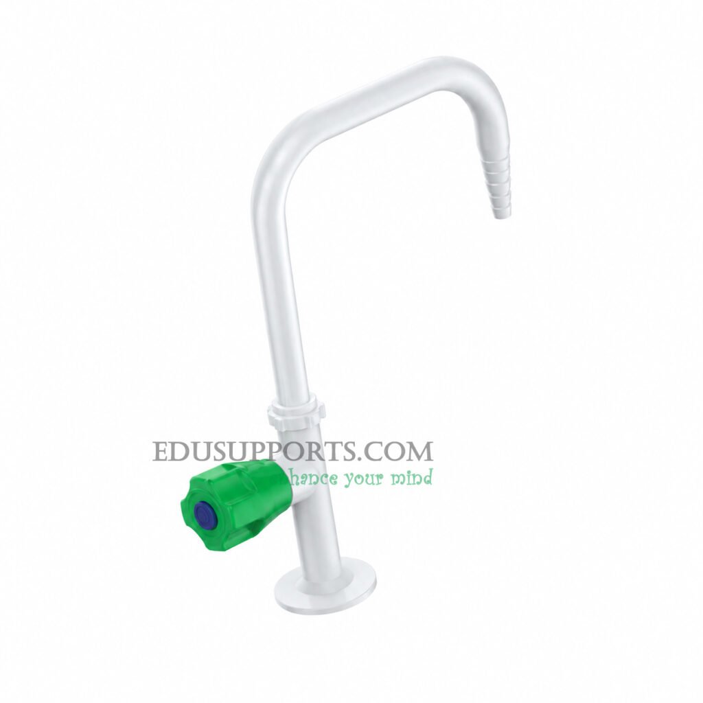 Single-post laboratory faucet angle pointed nozzle white epoxy high grade premium
