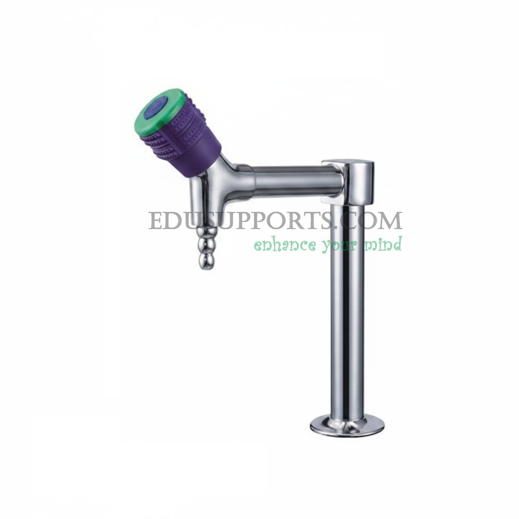 Single-post laboratory faucet chrome plated low profile pointed nozzle