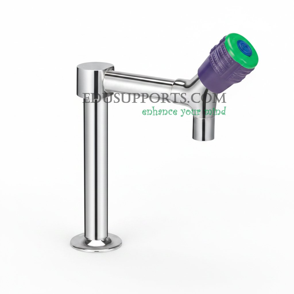 Single-post laboratory faucet chrome plated low profile square spout
