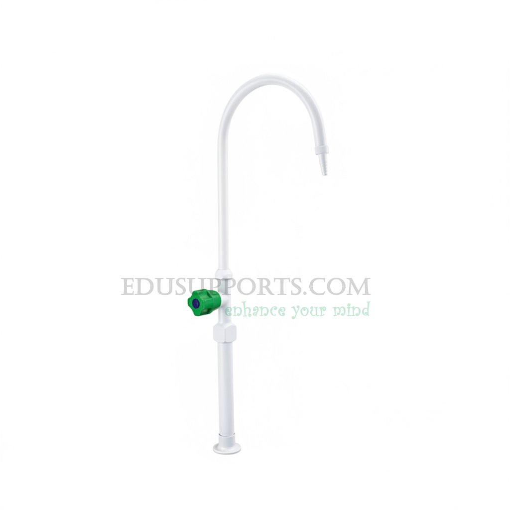 Single-post laboratory faucet high grade gooseneck pointed nozzle white epoxy