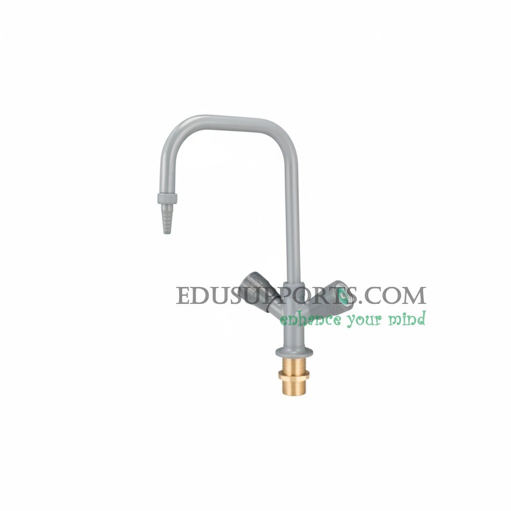 Single-post laboratory faucet hot cold mixing angle pointed nozzle grey epoxy standard