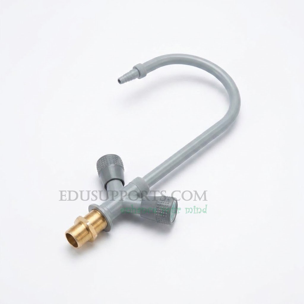 Single-post laboratory faucet hot cold mixing gooseneck pointed nozzle grey epoxy