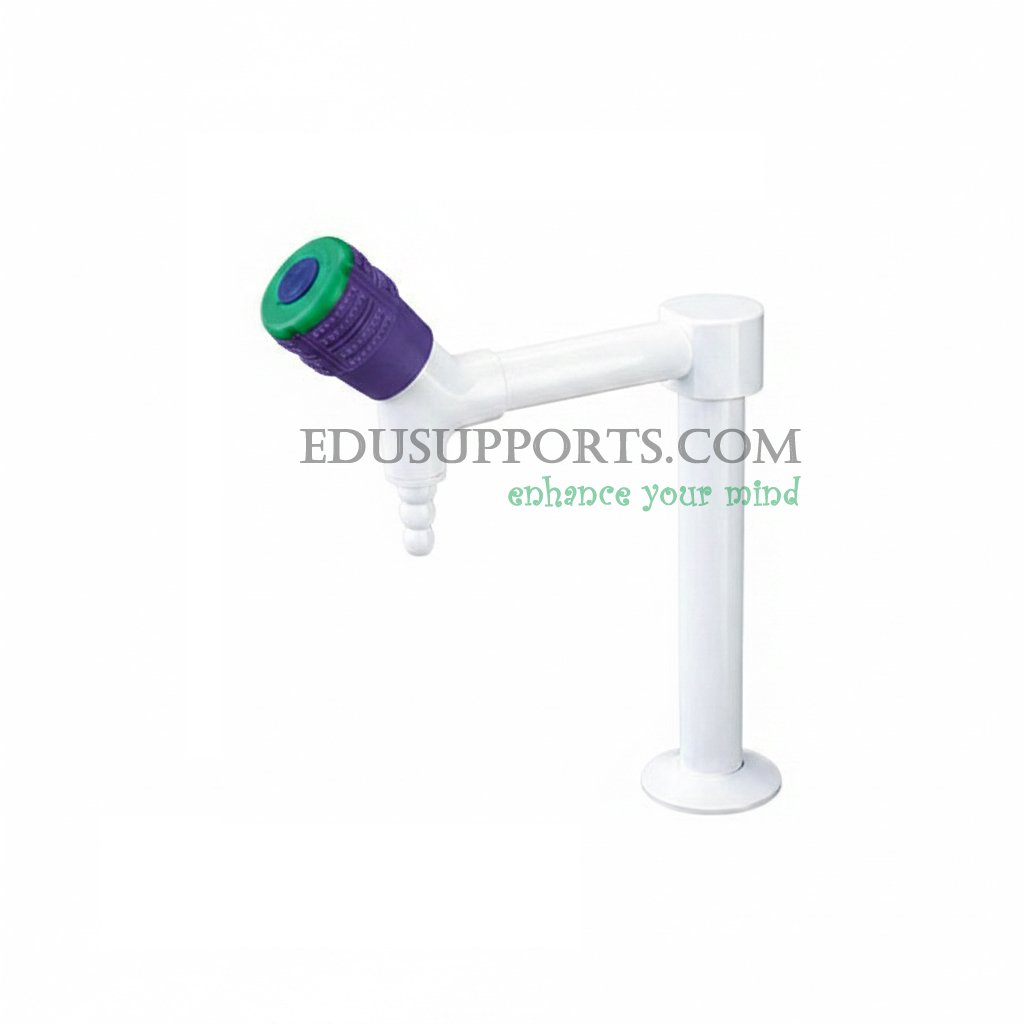 Single-post laboratory faucet low profile pointed nozzle white epoxy standard