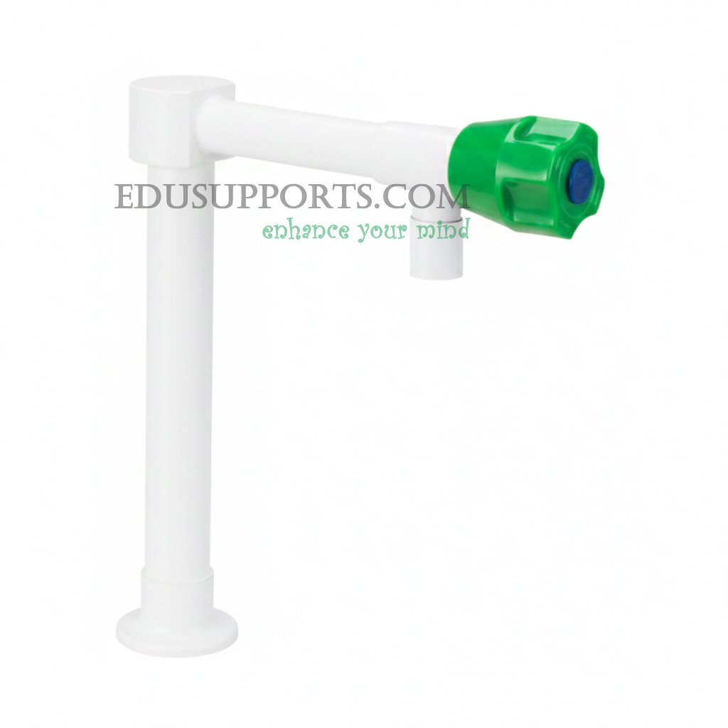 Single-post laboratory faucet low profile square spout white epoxy high grade deluxe