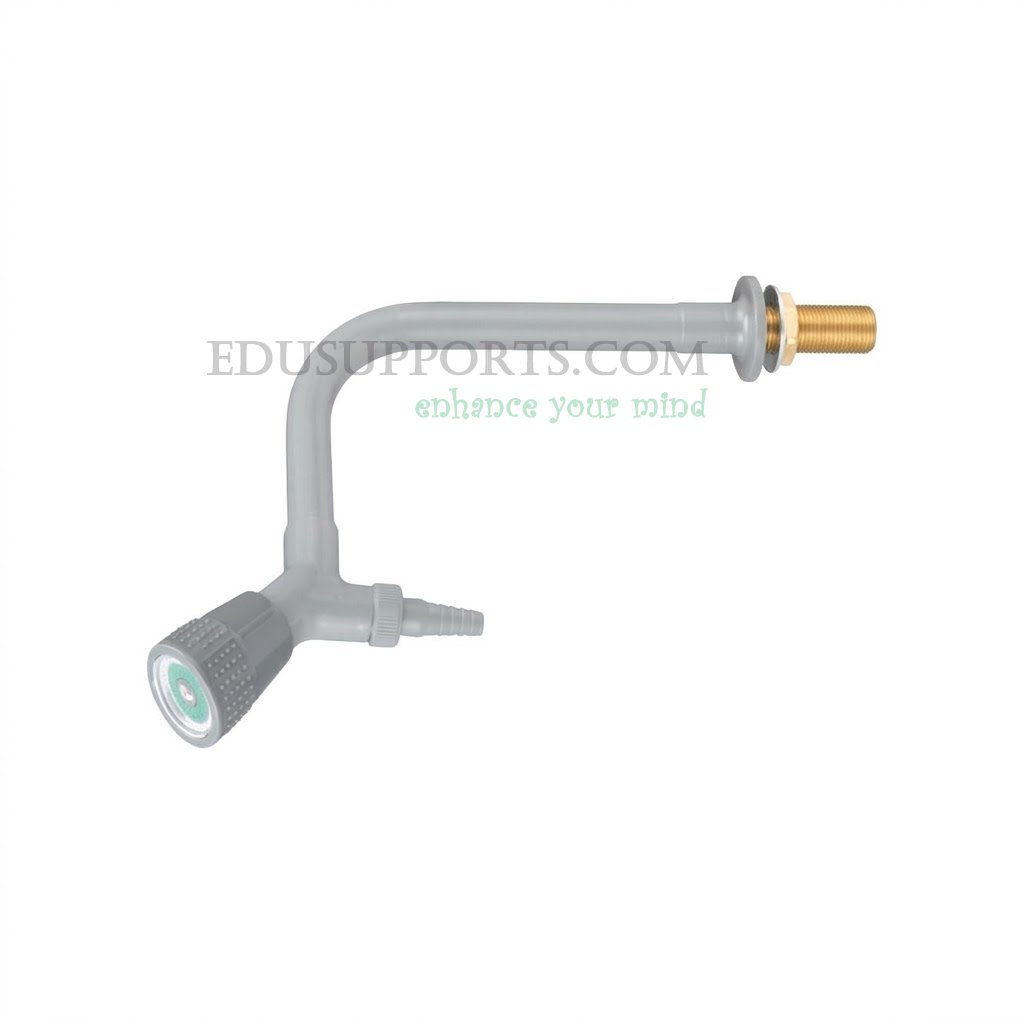 Single-post laboratory faucet pointed nozzle grey epoxy standard