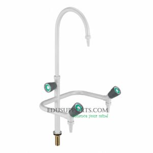 Triple-post laboratory faucet energy saving grey epoxy gooseneck pointed nozzle