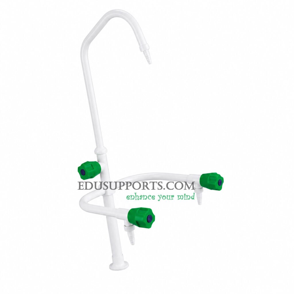 Triple-post laboratory faucet white epoxy angle spout pointed nozzle high grade