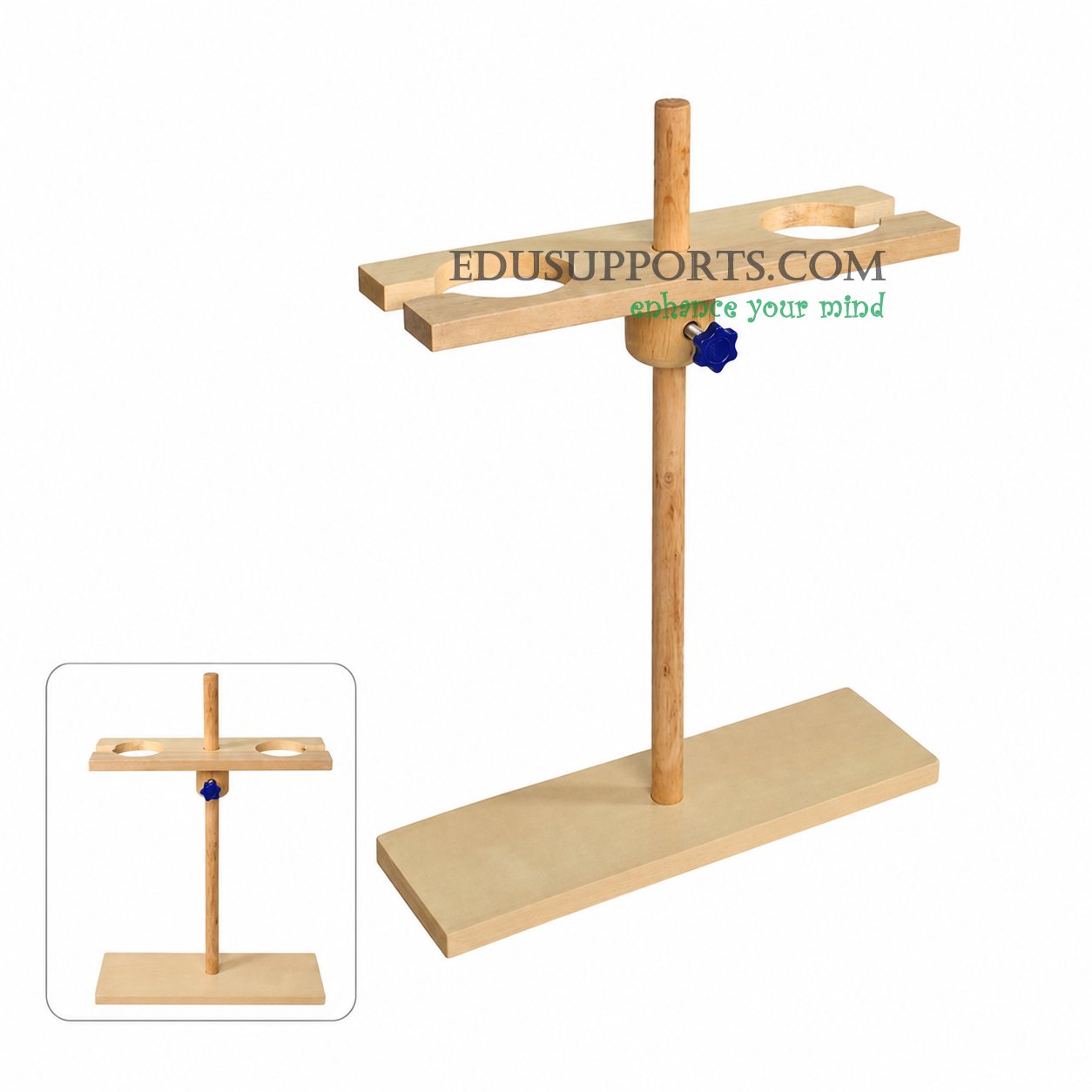 Separatory funnel stand 2 hole 500ml single post 6cm holes taller design