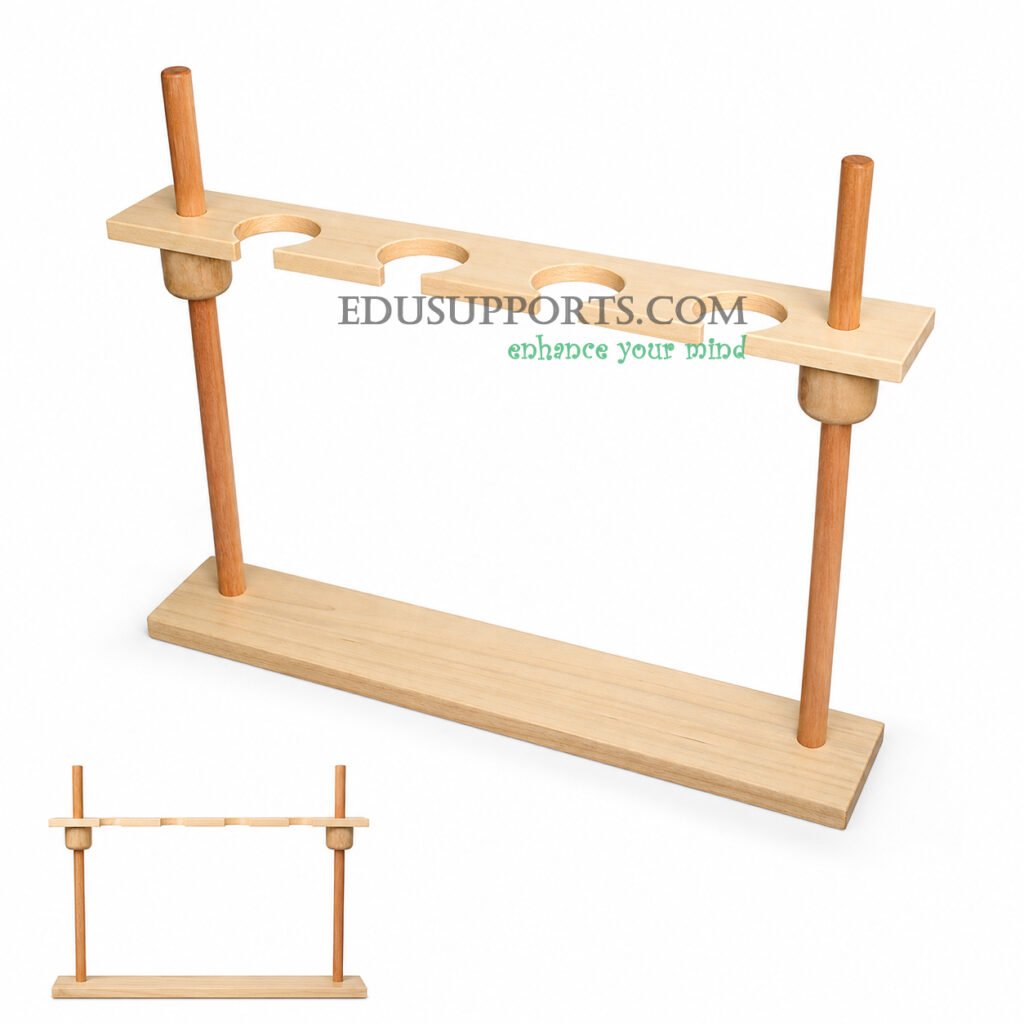 Separatory funnel stand 4 hole 500ml double post 6cm holes tall design