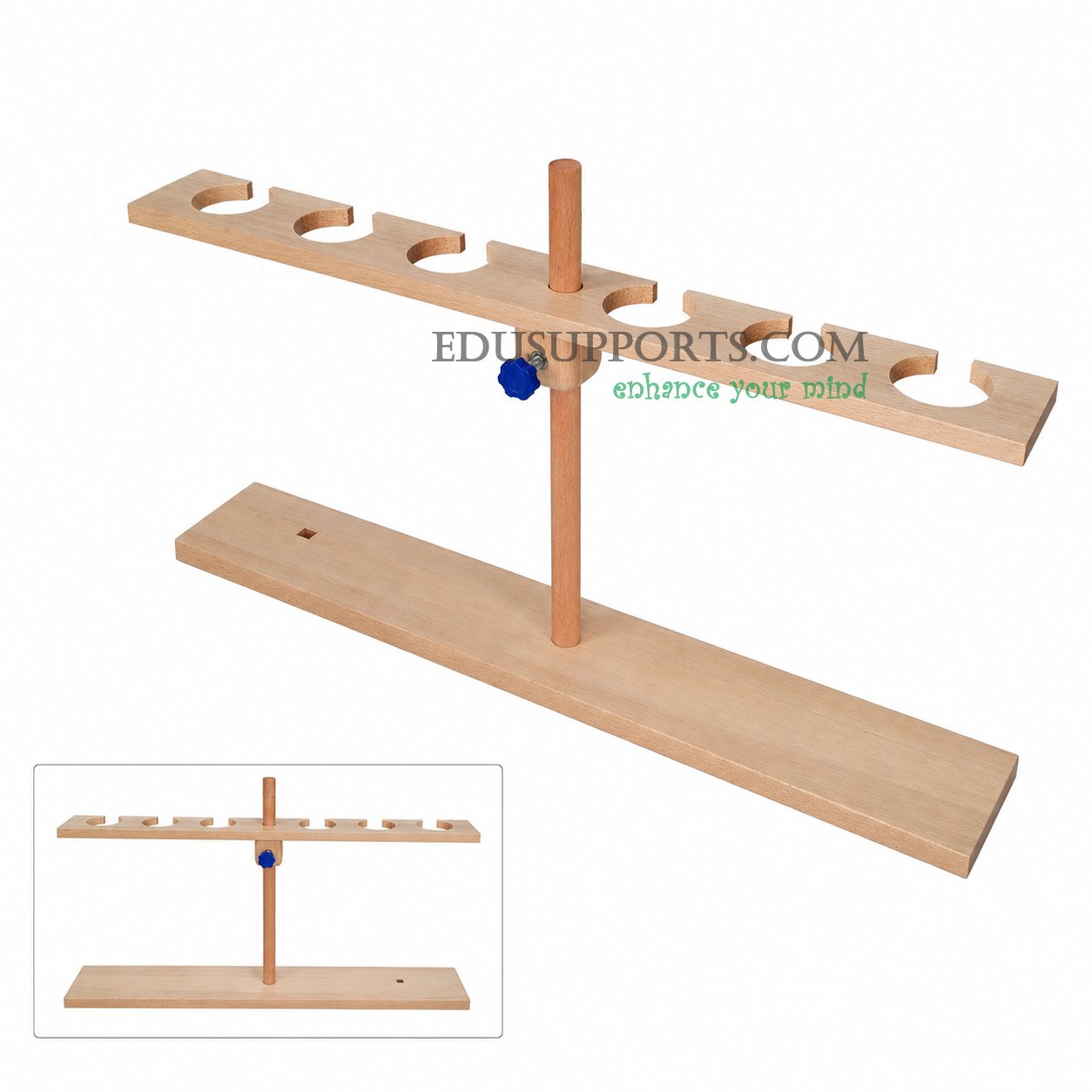 Separatory funnel stand 6 hole 125ml single post for separatory funnels