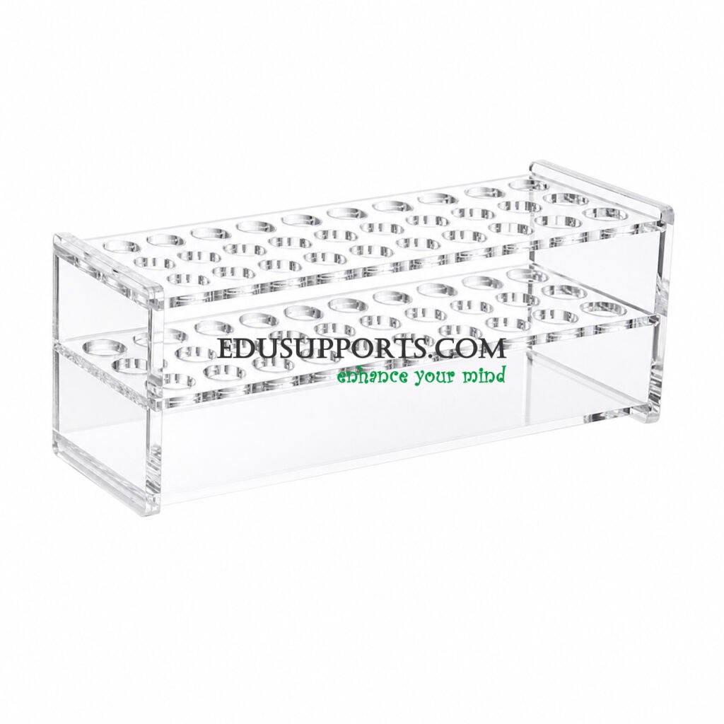Acrylic blood collection tube rack 13mm 30 holes clear PMMA 3x10 for 2-5ml blood tubes