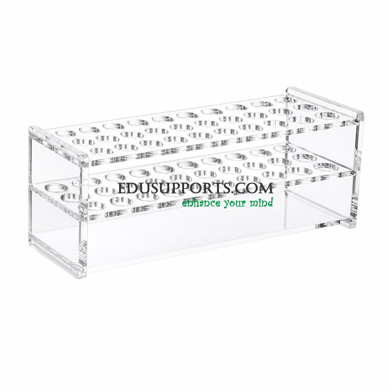 Acrylic blood collection tube rack 13mm 30 holes clear PMMA 3x10 for 2-5ml blood tubes