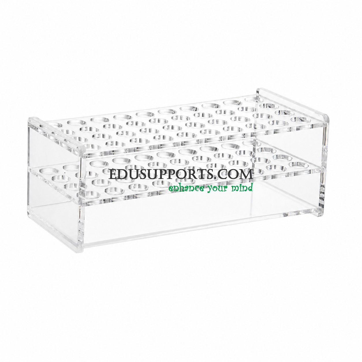 Acrylic blood collection tube rack 13mm 40 holes clear PMMA 4x10 for 2-5ml blood tubes