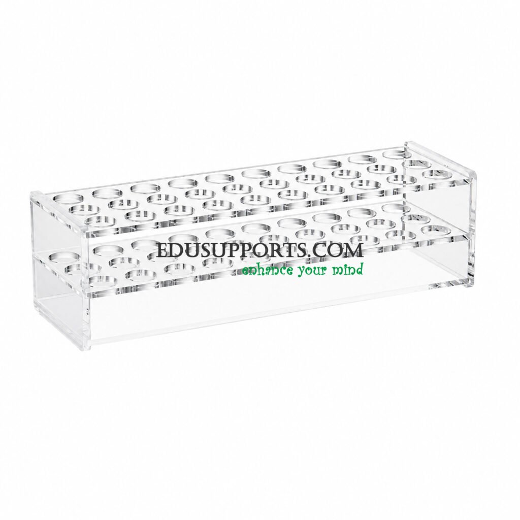 Acrylic blood collection tube rack 17mm 30 holes clear PMMA 3x10 for 10ml blood tubes