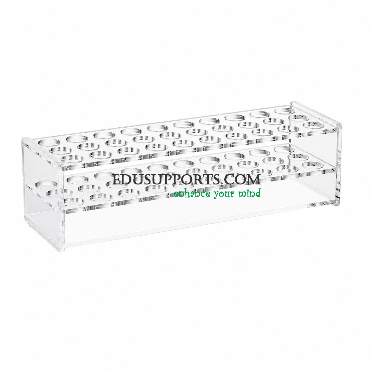 Acrylic blood collection tube rack 17mm 30 holes clear PMMA 3x10 for 10ml blood tubes