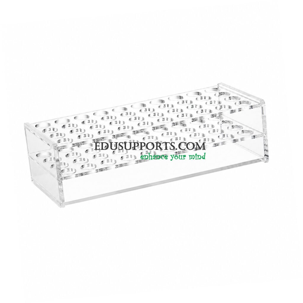 Acrylic blood collection tube rack 17mm 40 holes clear PMMA 4x10 for 10ml blood tubes