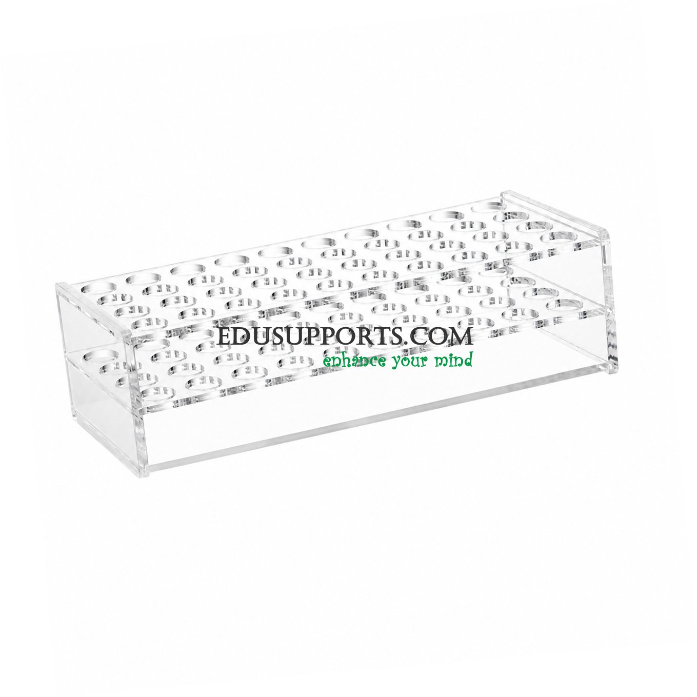 Acrylic blood collection tube rack 17mm 40 holes clear PMMA 4x10 for 10ml blood tubes